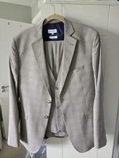 Greige Check Mens 3 Piece Suit
