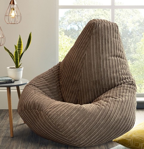 Brown latte corduroy beanbag - corduroy,