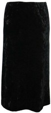 Long Black Crush Velvet Skirts