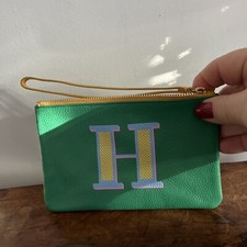 Joules Green Leather Wristlet