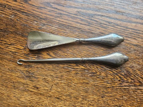 Silver button hook and - silver,