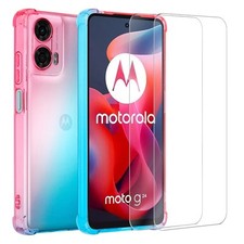 For Moto G06 G56 G86 E15 G05 G15 E14 G35 Case Silicone Phone Cover+Screen Glass