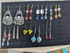 10 Pairs of Earrings 2 Pair On Studs and 8 On Hooks Assorted Styles