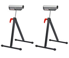 2x Excel Heavy Duty 60kg Roller Support Leg Stand Adjustable Height, Pair,6290X2