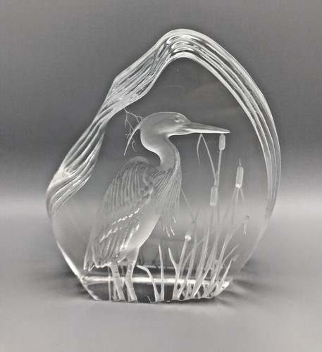 Vintage dartington glass heron - vintage,
