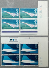 GB 1969 - First Flight of Concorde SG784 & 786 - 2 x 4 stamp blocks - MNH