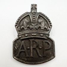Genuine WW2 ARP Air Raid Precautions Silver Hallmarked Lapel Badge