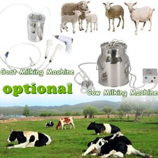 Farm Electric Portable 2L Goat Milking Machine / 14L Cow Milker Bucket 2 Head UK