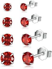 100% Solid 925 Sterling Silver Small Sleeper Cubic Zirconia Stud Earrings Women