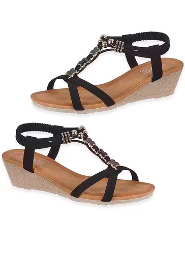 Joe ladies wedges beaded - &,