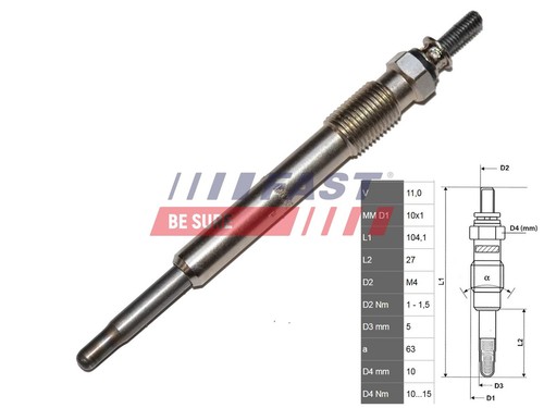 Fast ft82732 glow plug - glow,