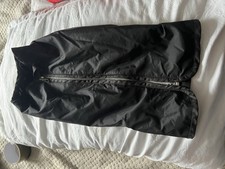 Black Fur Lined Dog Coat Size 16”