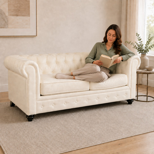 Ayla cream plush fabric - cream, 2