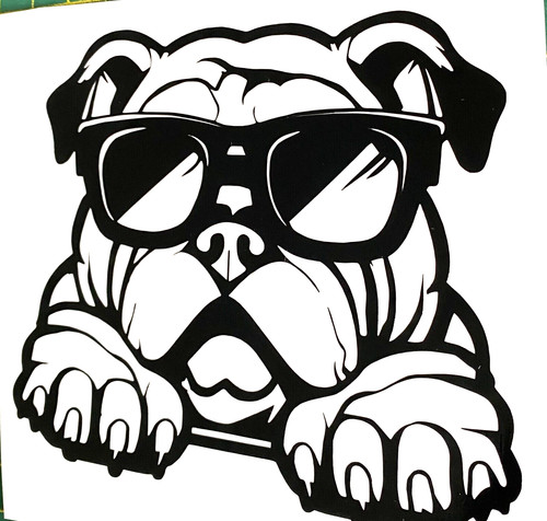 English bulldog dog vinyl - bulldog,