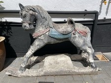 Vintage Heavy Stone Garden Rocking Horse ( damaged )