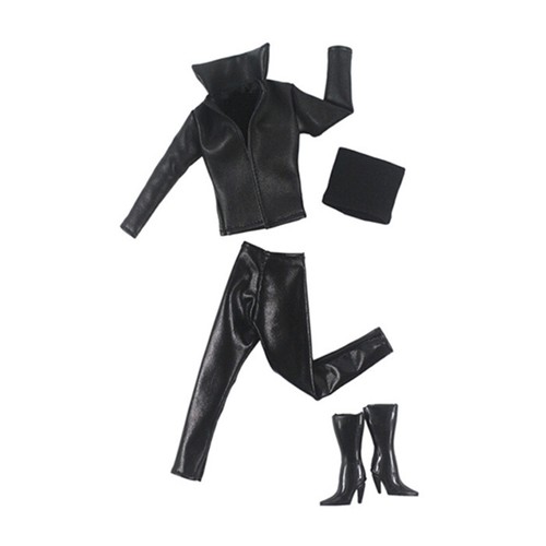 Black leather clothes set - leather,