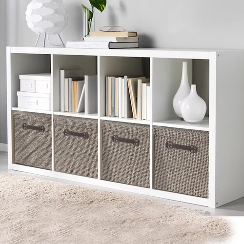 Storage box brown beige rattan - storage,