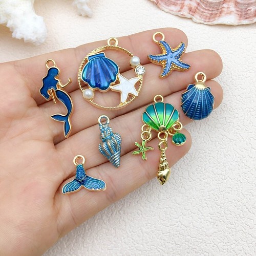 Enamel charms for jewellery - enamel,