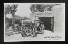 RPPC 1940s? Old Fire Engine Steam Knotts Berry Farm Ghost Town Buena Park CA