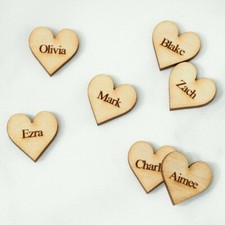Wooden Personalised Engraved Hearts Family Tree Wedding Guestbook  Rustic Mini