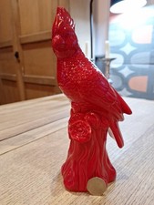 Cockatoo ornament red ceramic - ornament,