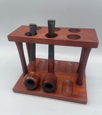 Vintage Wooden 6 Pipe Stand  /