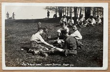 RP Military Postcard "A Quiet Game" London Scottish Soldiers, Aldershot 1909