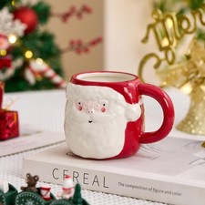 Santa Christmas Mug – Cute Holiday Ceramic Cup – 12oz – Brand New in Box – Small