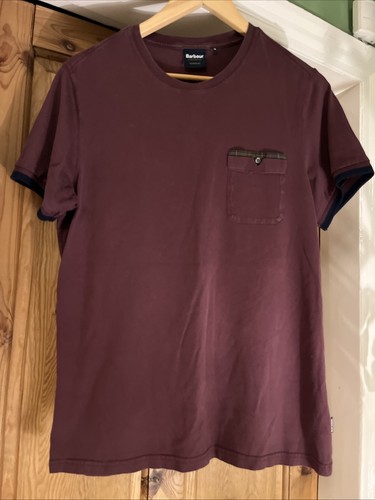 Barbour burgundy shirt size - burgundy, t