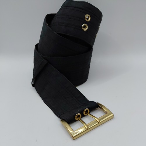 Wide black fabric trench - black,