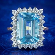 ART DECO STYLE BLUE TOPAZ CZ