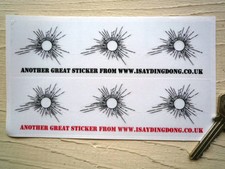 BULLET HOLES FOR WINDSCREEN Scooter Bike Car STICKERS Aston Martin James Bond