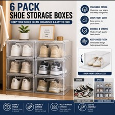 6 Pack Clear Shoe Storage