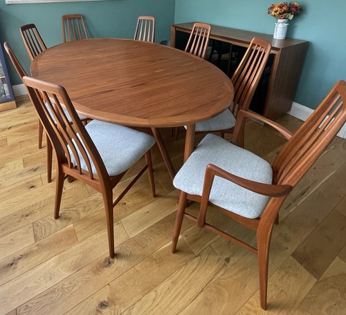 Danish teak dining table 8 - dining, &