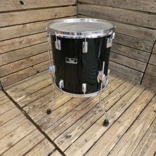 Pearl 16" Floor Tom Drum Wood Fiberglass Vintage, Black USED! RKWFW200625