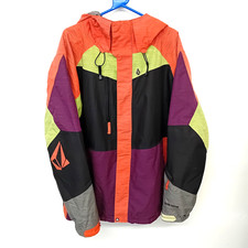 VOLCOM V.CO LOGICAL JACKET Multicoloured Hooded Soap Stone Jacket Size XL