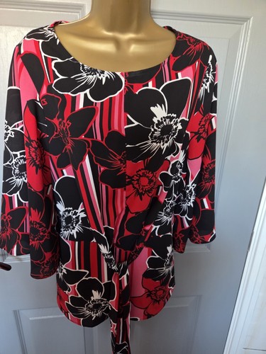 New red floral - tie, top