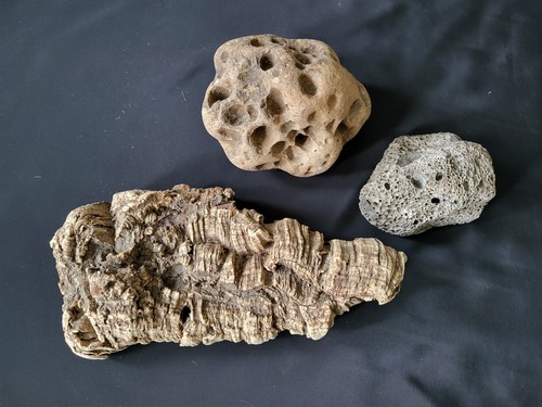 Natural cork bark lava rock - natural,
