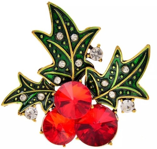 Art deco style enamel holly - art,