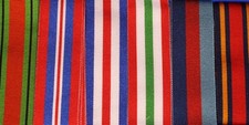 Full Size British Military Medal Ribbons World War 2, 6" lengths  *[MEDRIB]