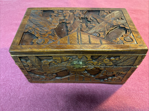Vintage chinese carved camphor - carved,