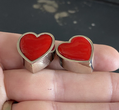 Love heart cufflinks - love,