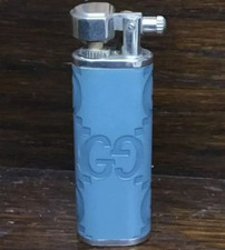 GUCCI Gas lighter blue silver