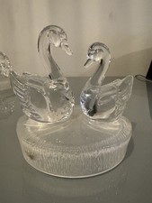 Vintage 24% Lead Crystal Figurine Swan Cygnet RCR Glass Ornament  Birthday Gift