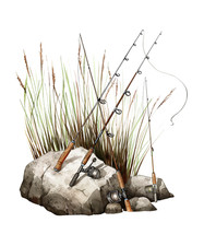 Wall decal sticker fishing