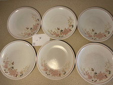 6 x Vintage 1980s Boots Hedge Rose Large Dinner Plates - 10"  Set 2 of 2