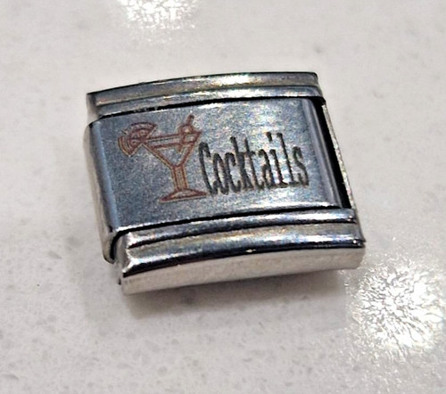 Cocktails italian charm link - italian,