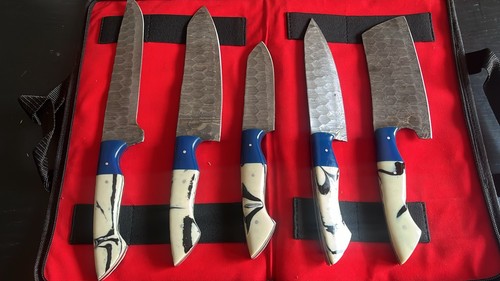 Damascus steel knife set - damascus,