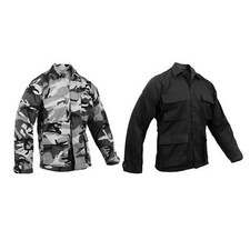 BDU Shirts US Army Style Tactical Uniform Pockets Coat Black Urban Camo