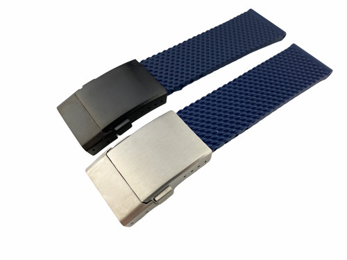 24mm blue rubber silicone - 22,